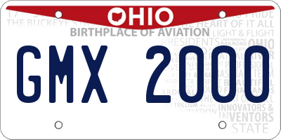 OH license plate GMX2000