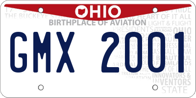 OH license plate GMX2001