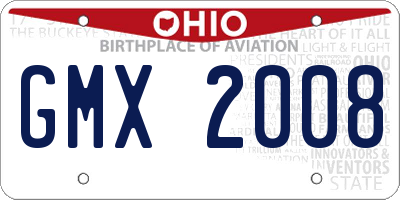 OH license plate GMX2008