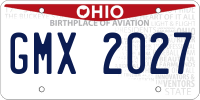 OH license plate GMX2027
