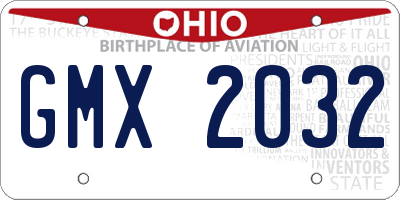 OH license plate GMX2032