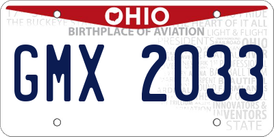 OH license plate GMX2033