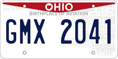 OH license plate GMX2041