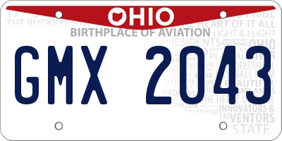 OH license plate GMX2043