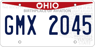 OH license plate GMX2045