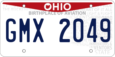 OH license plate GMX2049