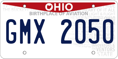 OH license plate GMX2050