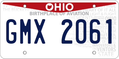 OH license plate GMX2061