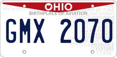 OH license plate GMX2070