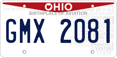 OH license plate GMX2081