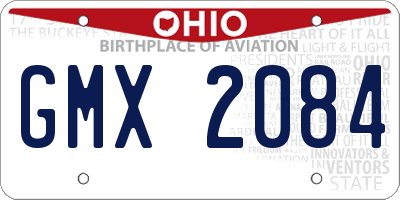 OH license plate GMX2084