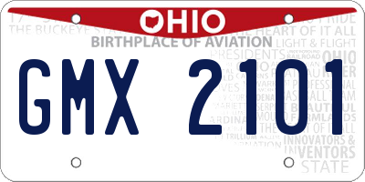OH license plate GMX2101