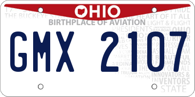 OH license plate GMX2107