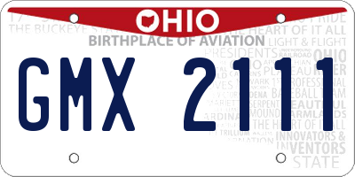 OH license plate GMX2111