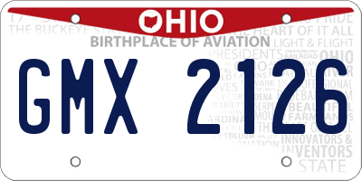 OH license plate GMX2126