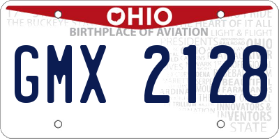 OH license plate GMX2128