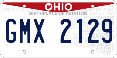 OH license plate GMX2129