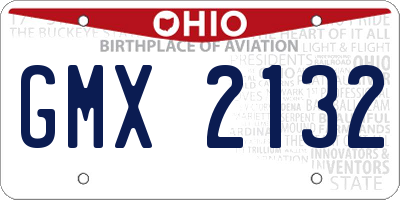 OH license plate GMX2132