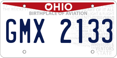 OH license plate GMX2133