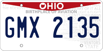 OH license plate GMX2135