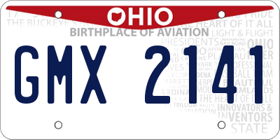 OH license plate GMX2141