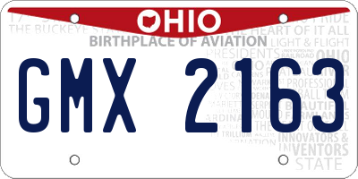 OH license plate GMX2163