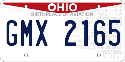 OH license plate GMX2165