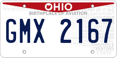 OH license plate GMX2167