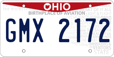 OH license plate GMX2172