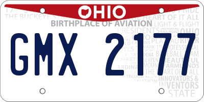 OH license plate GMX2177