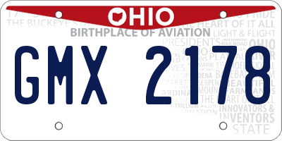 OH license plate GMX2178
