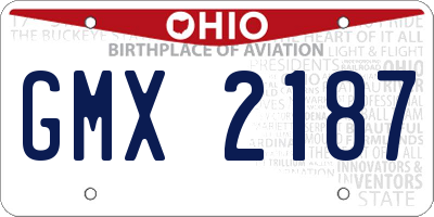 OH license plate GMX2187