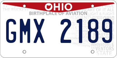 OH license plate GMX2189