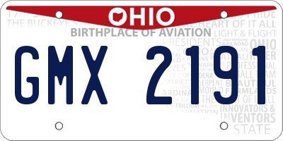 OH license plate GMX2191