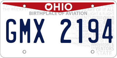 OH license plate GMX2194