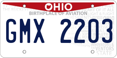 OH license plate GMX2203