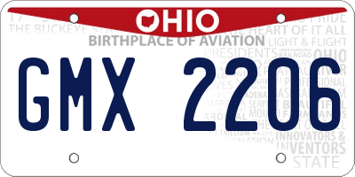 OH license plate GMX2206