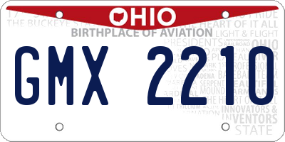 OH license plate GMX2210