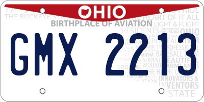 OH license plate GMX2213