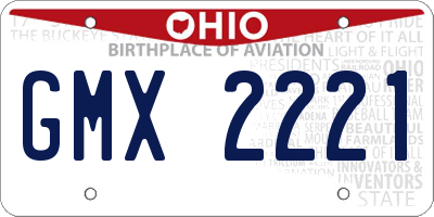 OH license plate GMX2221