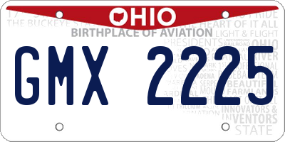 OH license plate GMX2225