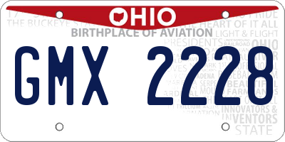 OH license plate GMX2228