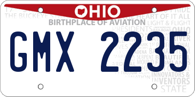 OH license plate GMX2235