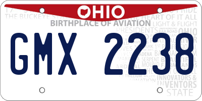 OH license plate GMX2238