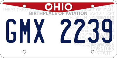 OH license plate GMX2239