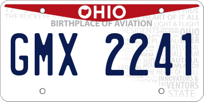 OH license plate GMX2241