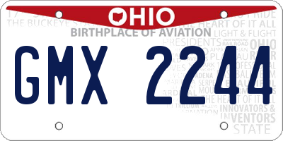 OH license plate GMX2244