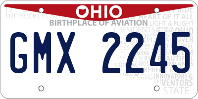 OH license plate GMX2245