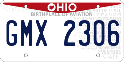 OH license plate GMX2306