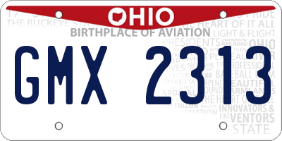 OH license plate GMX2313